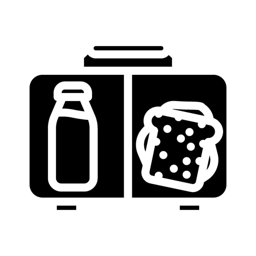 le déjeuner boîte des gamins repas glyphe icône vecteur illustration