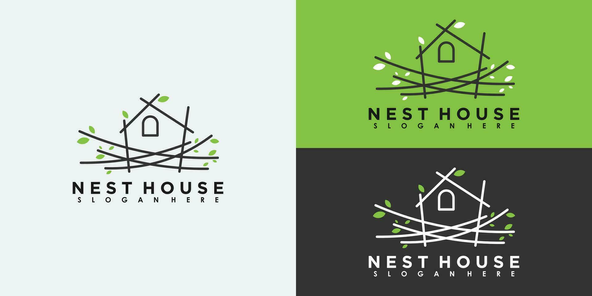 nid maison logo conception vecteur