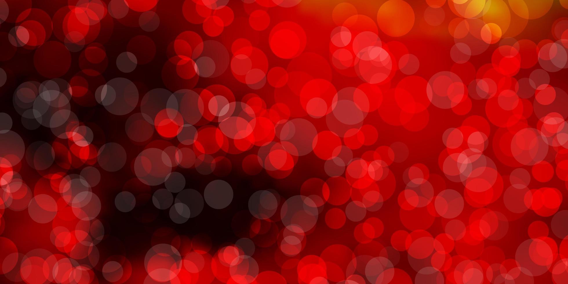 texture vecteur rouge clair avec illustration de disques avec ensemble de motifs de sphères abstraites colorées brillantes pour sites Web