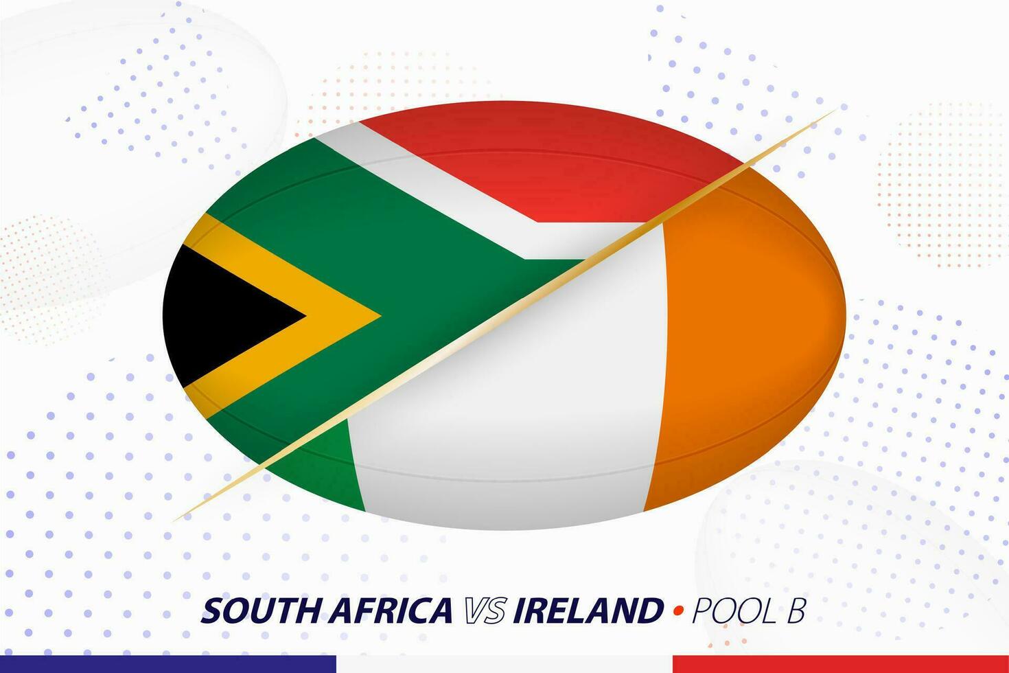 le rugby rencontre entre Sud Afrique et Irlande, concept pour le rugby tournoi. vecteur