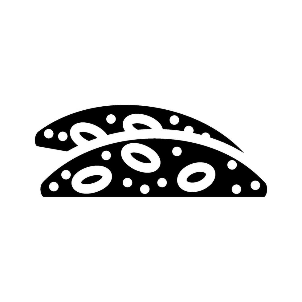 amande Biscotti nourriture casse-croûte glyphe icône vecteur illustration