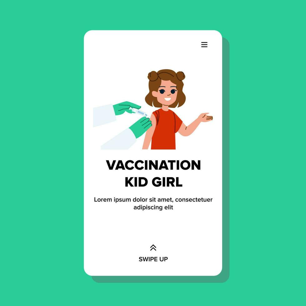 vaccination enfant fille vecteur