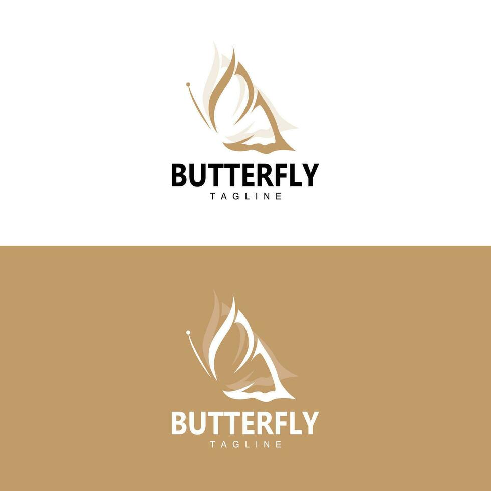 logo papillon, design animalier avec de belles ailes, animaux décoratifs, marques de produits vecteur