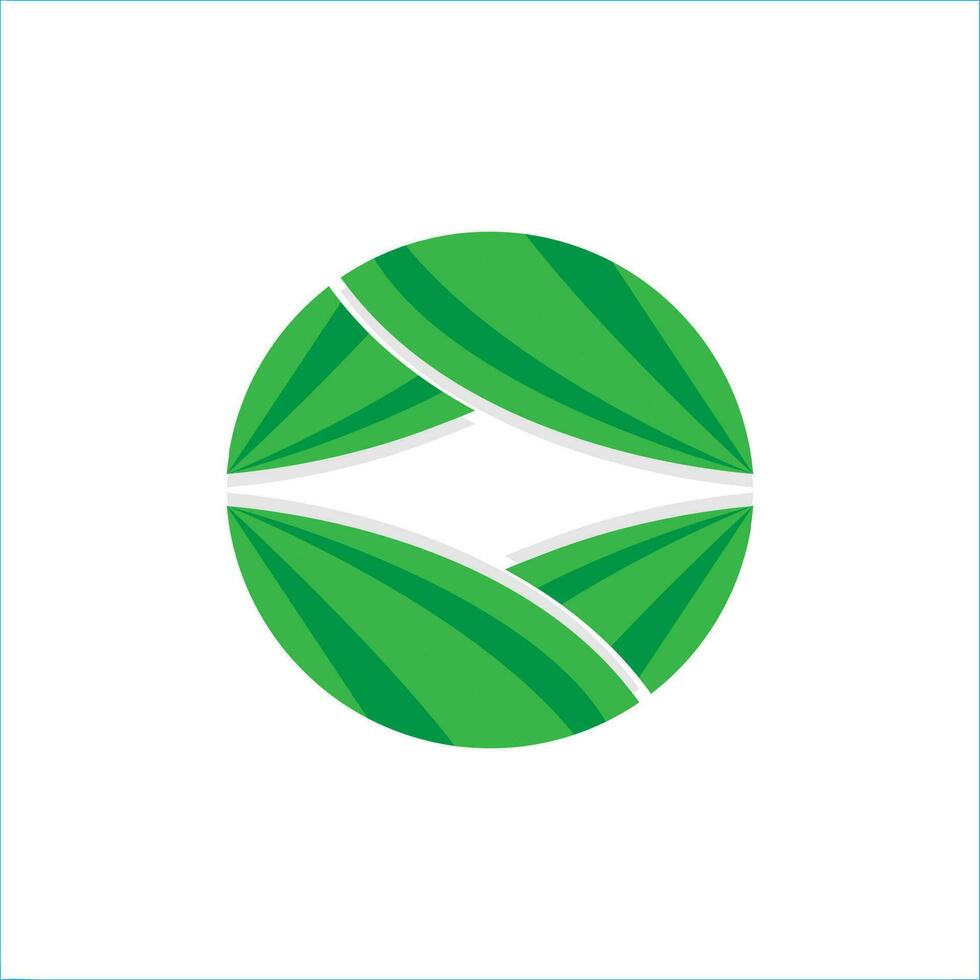 création de logo d'herbe verte, illustration de paysage de ferme, vecteur de paysage naturel