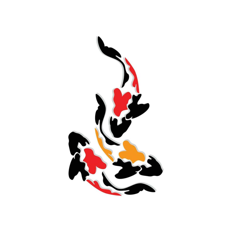 création de logo de poisson koi, vecteur de poisson d'ornement chanceux et triomphal chinois, icône de poisson d'or de marque d'entreprise