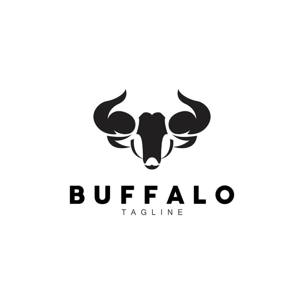 buffle logo, bétail ferme animal vecteur, buffle tête conception Facile modèle silhouette vecteur