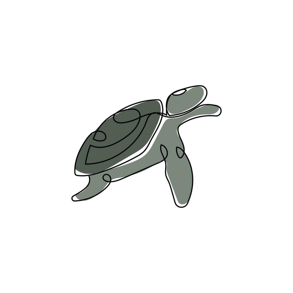 conception de logo de tortue de mer illustration d'icône d'animal marin d'amphibien protégé, identité d'entreprise de marque vectorielle vecteur