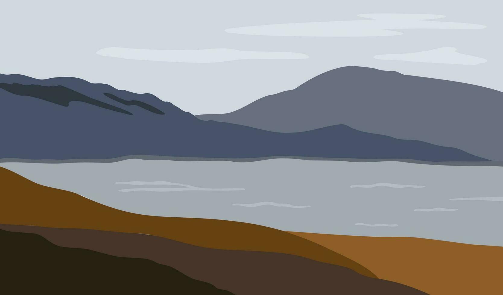la nature paysage Contexte ensemble avec montagne, lac, ciel.que utilisation pour numérique et imprimable vecteur