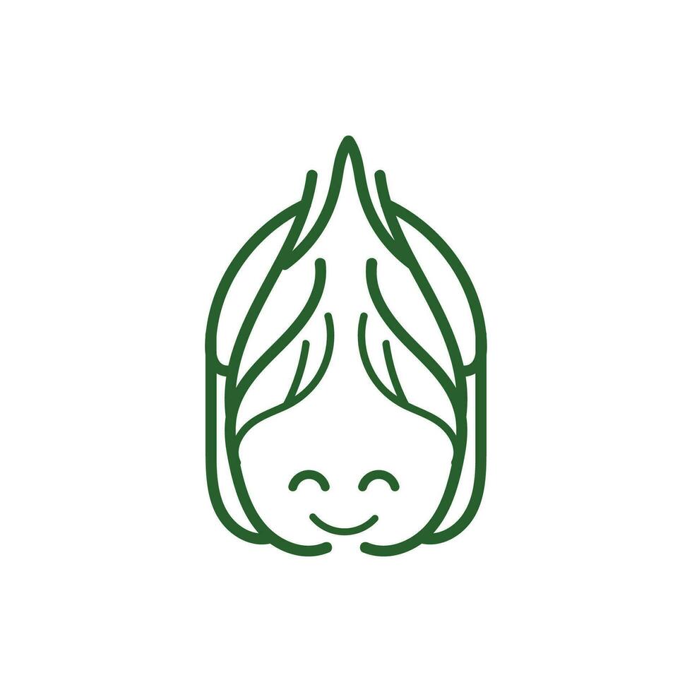 création de logo kimchi, vecteur de cuisine traditionnelle coréenne, illustration de logo de légume vert chou, icône de marque d'entreprise