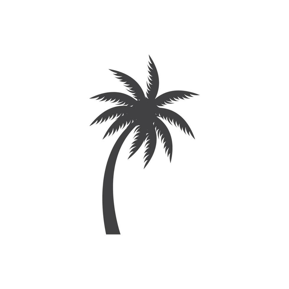 noix de coco arbre logo, paume arbre le coucher du soleil plage vecteur, élégant minimaliste Facile conception, symbole modèle icône vecteur
