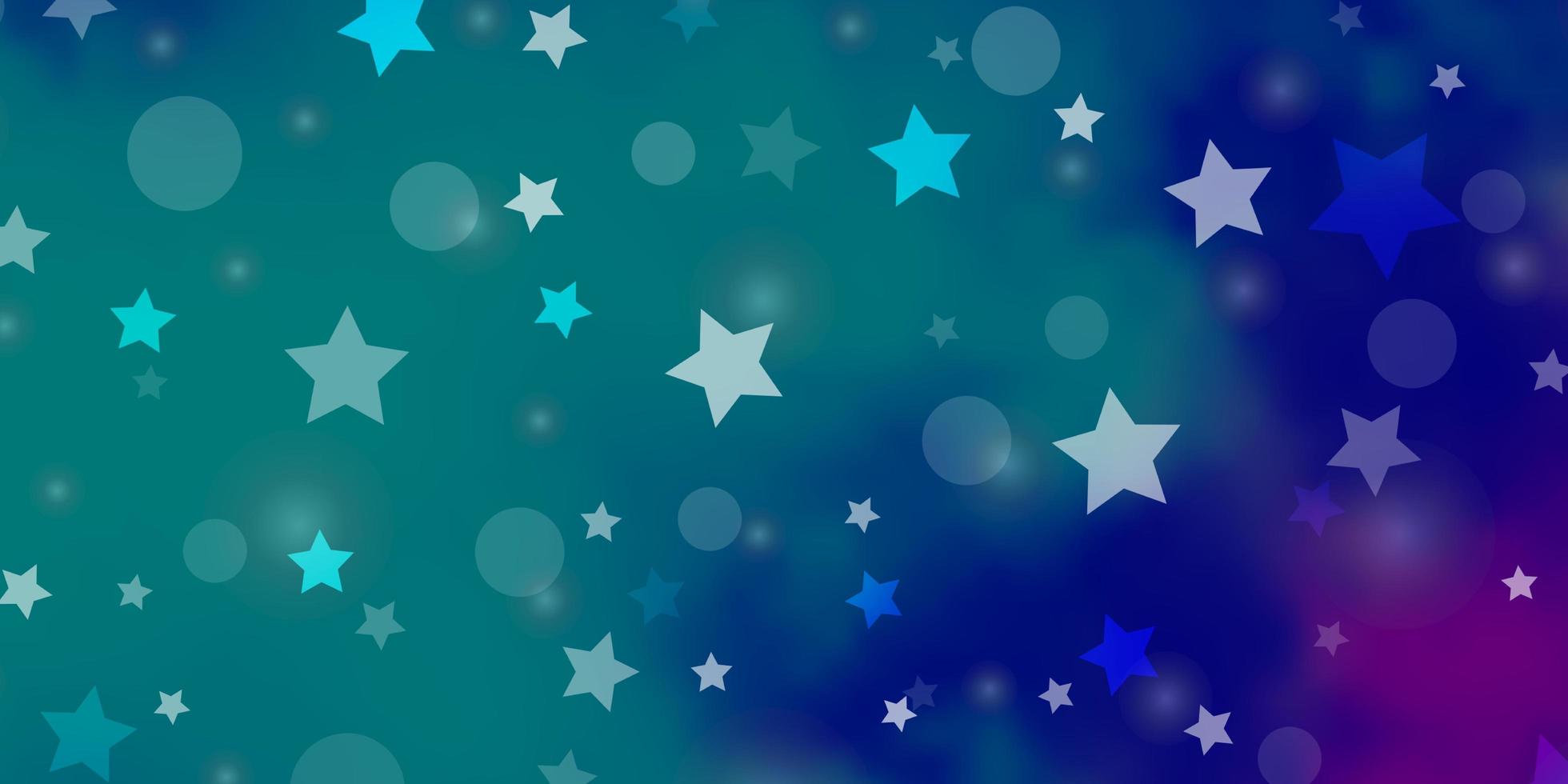 modèle vectoriel bleu rose clair avec illustration d'étoiles de cercles avec un ensemble de motifs d'étoiles de sphères abstraites colorées pour des papiers peints en tissu à la mode