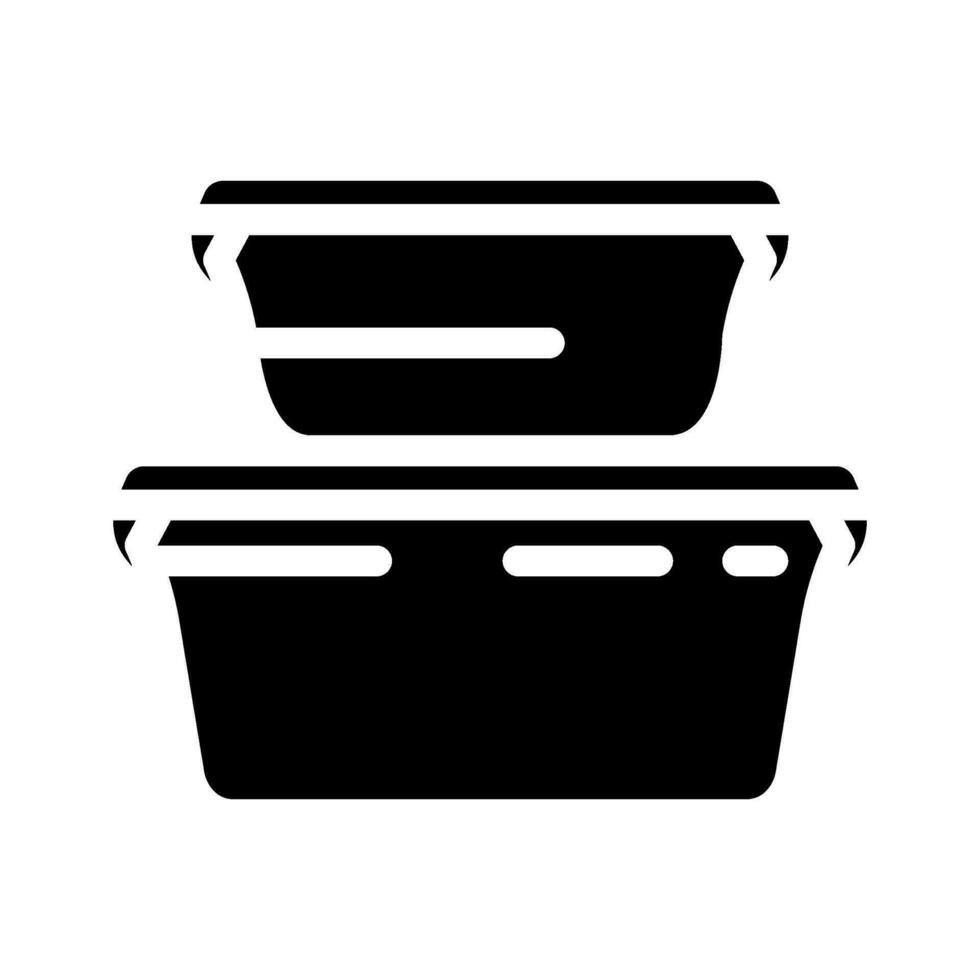 le déjeuner boîte verre repas glyphe icône vecteur illustration
