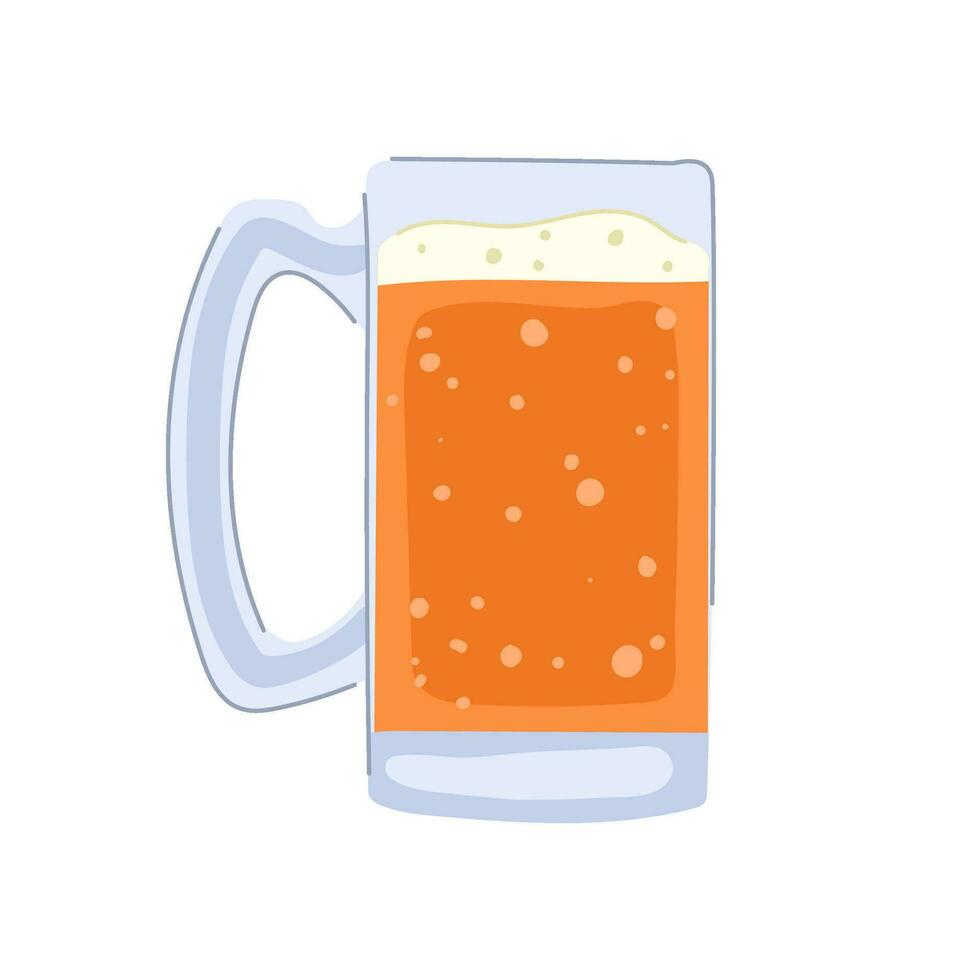 boire de la bière verre dessin animé illustration vectorielle vecteur