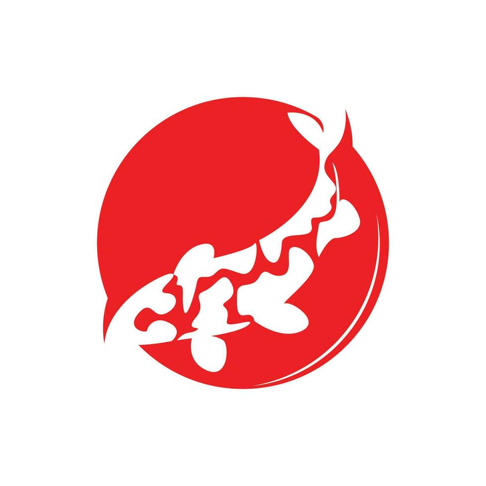 création de logo de poisson koi, vecteur de poisson d'ornement chanceux et triomphal chinois, icône de poisson d'or de marque d'entreprise