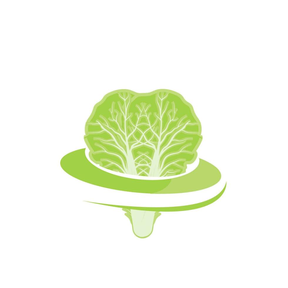 création de logo kimchi, vecteur de cuisine traditionnelle coréenne, illustration de logo de légume vert chou, icône de marque d'entreprise