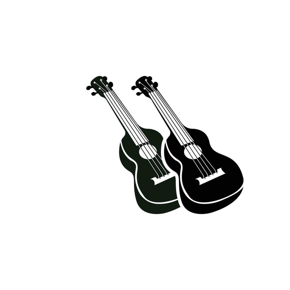 guitare logo, ukulélé musical instrument vecteur, Facile silhouette conception vecteur