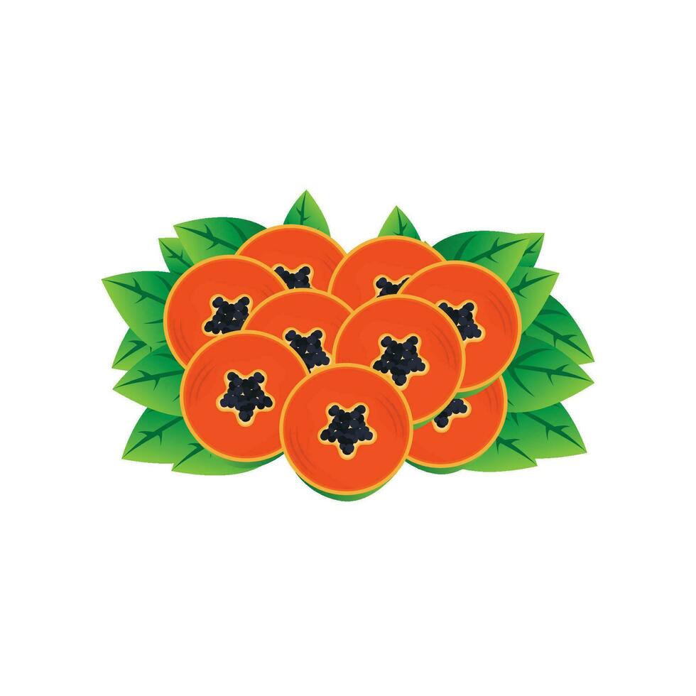 création de logo de papaye, vecteur de fruits vitaminés, icône d'illustration de marque de produits de fruits