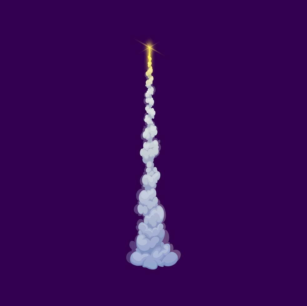 dessin animé fusée, missile décollage fumée Piste vecteur