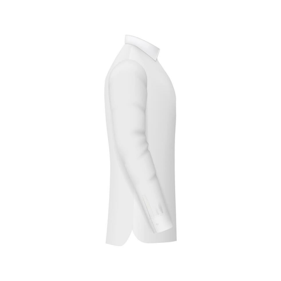blanc Hommes chemise maquette 3d vecteur Masculin formel robe