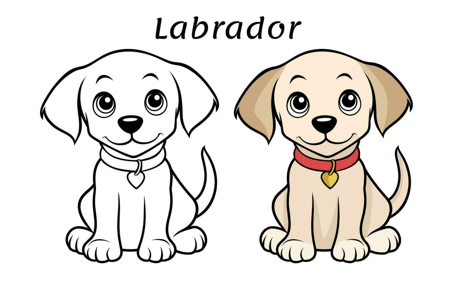 mignonne Labrador chien animal coloration livre illustration vecteur