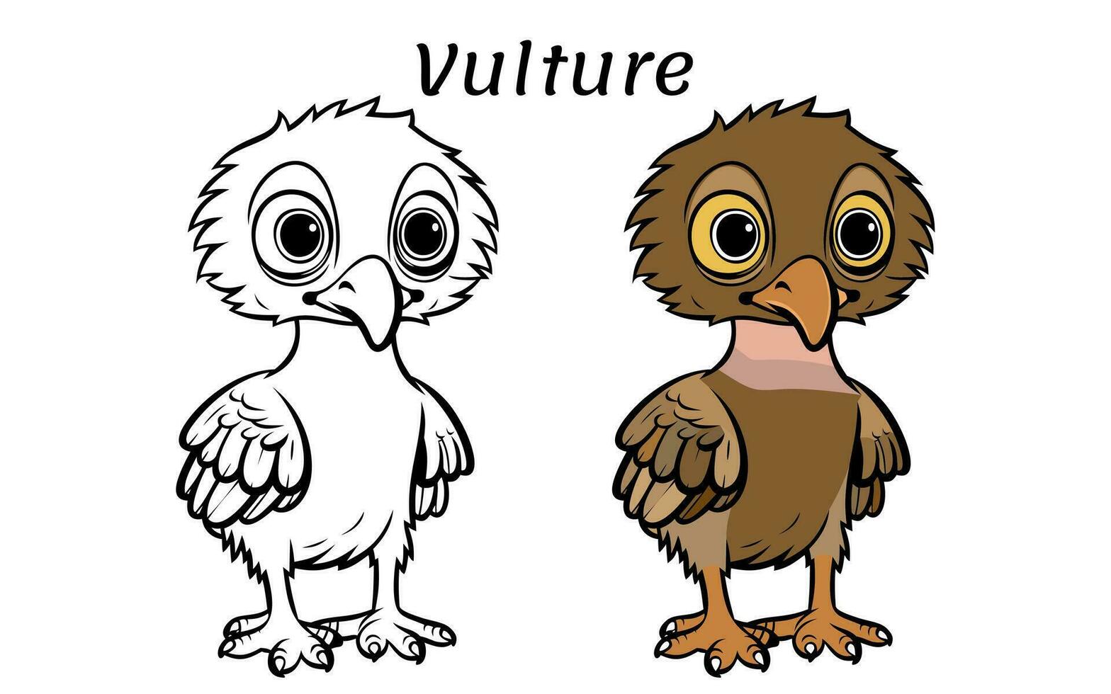 mignonne vautour animal coloration livre illustration vecteur