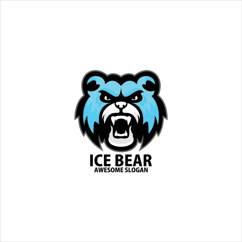 la glace ours logo jeu esport conception mascotte vecteur