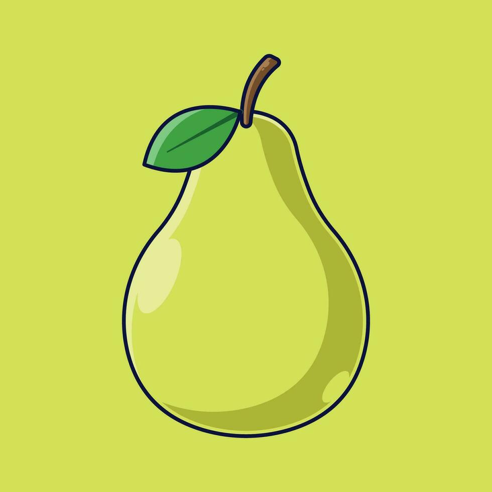 poire fruit dessin animé vecteur icône illustration. nourriture fruit icône concept isolé prime vecteur. plat dessin animé style adapté pour la toile atterrissage page, bannière, autocollant, Contexte