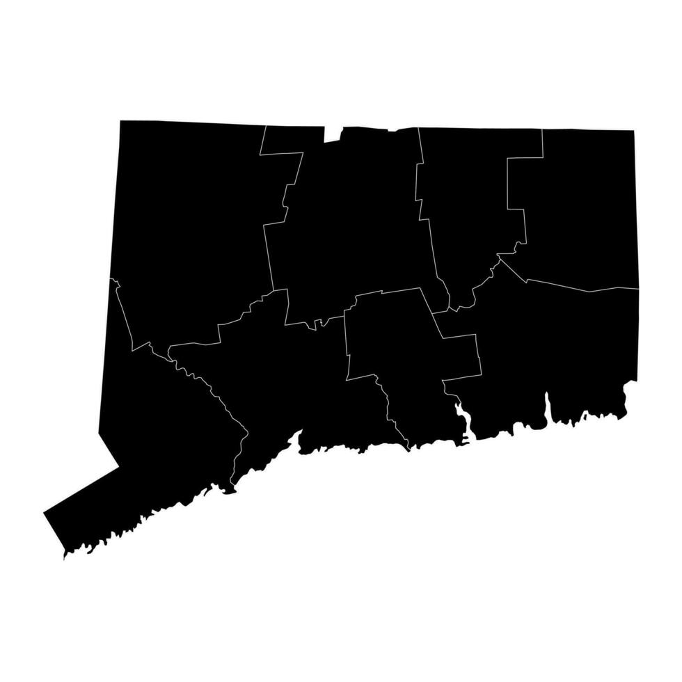 Connecticut Etat carte avec comtés. vecteur illustration.