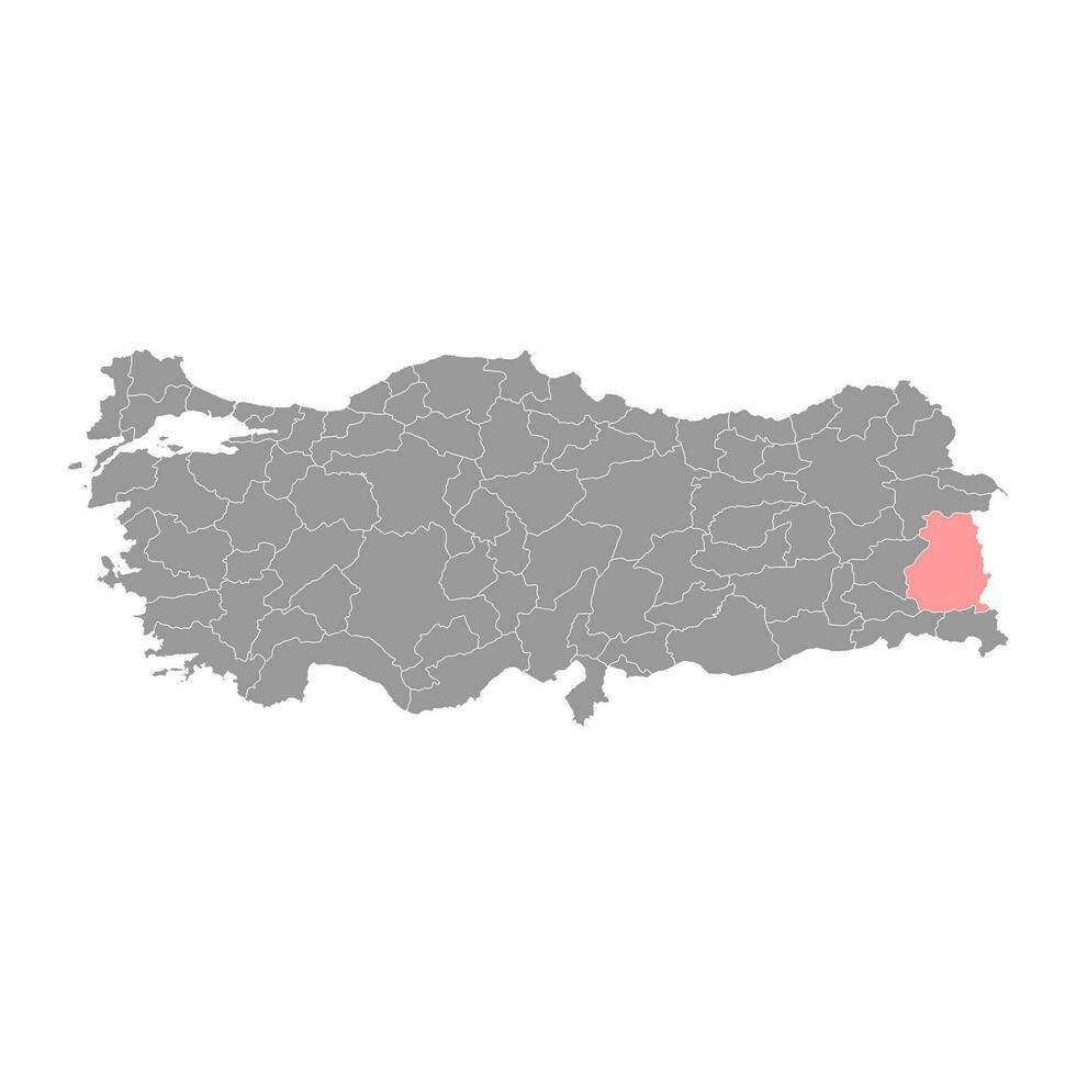 van Province carte, administratif divisions de Turquie. vecteur illustration.