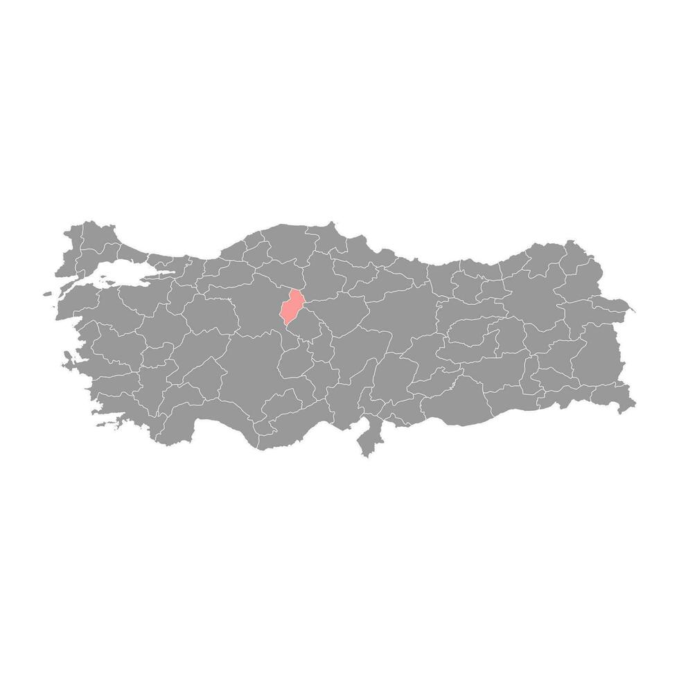 kirikkale Province carte, administratif divisions de Turquie. vecteur illustration.