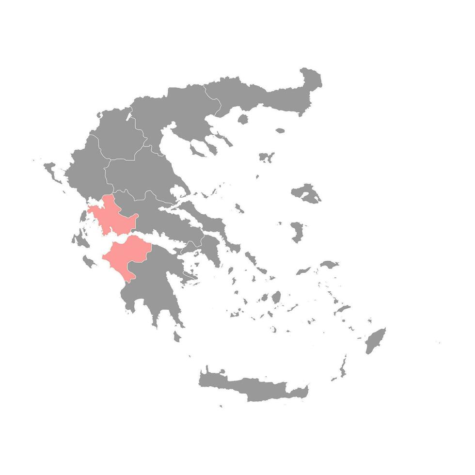 occidental Grèce Région carte, administratif Région de Grèce. vecteur illustration.