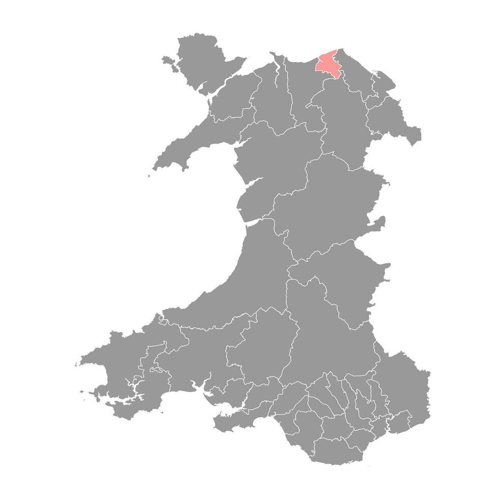 district de rhuddlan carte, district de Pays de Galles. vecteur illustration.