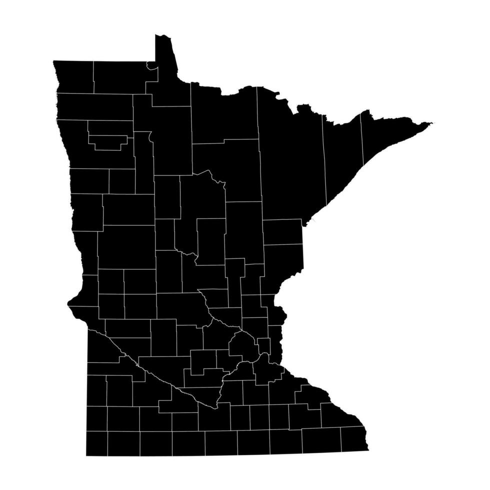 Minnesota Etat carte avec comtés. vecteur illustration.