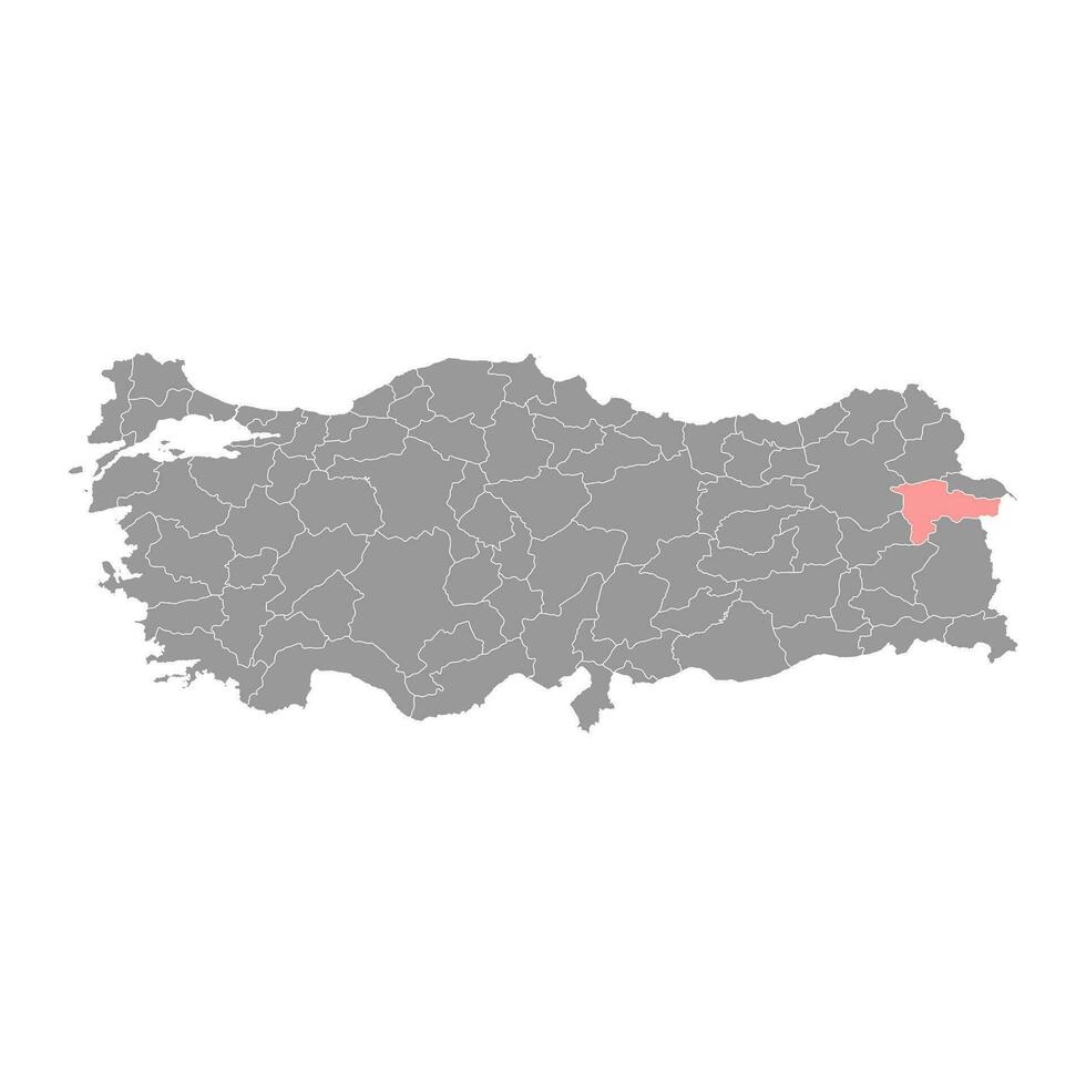 agri Province carte, administratif divisions de Turquie. vecteur illustration.