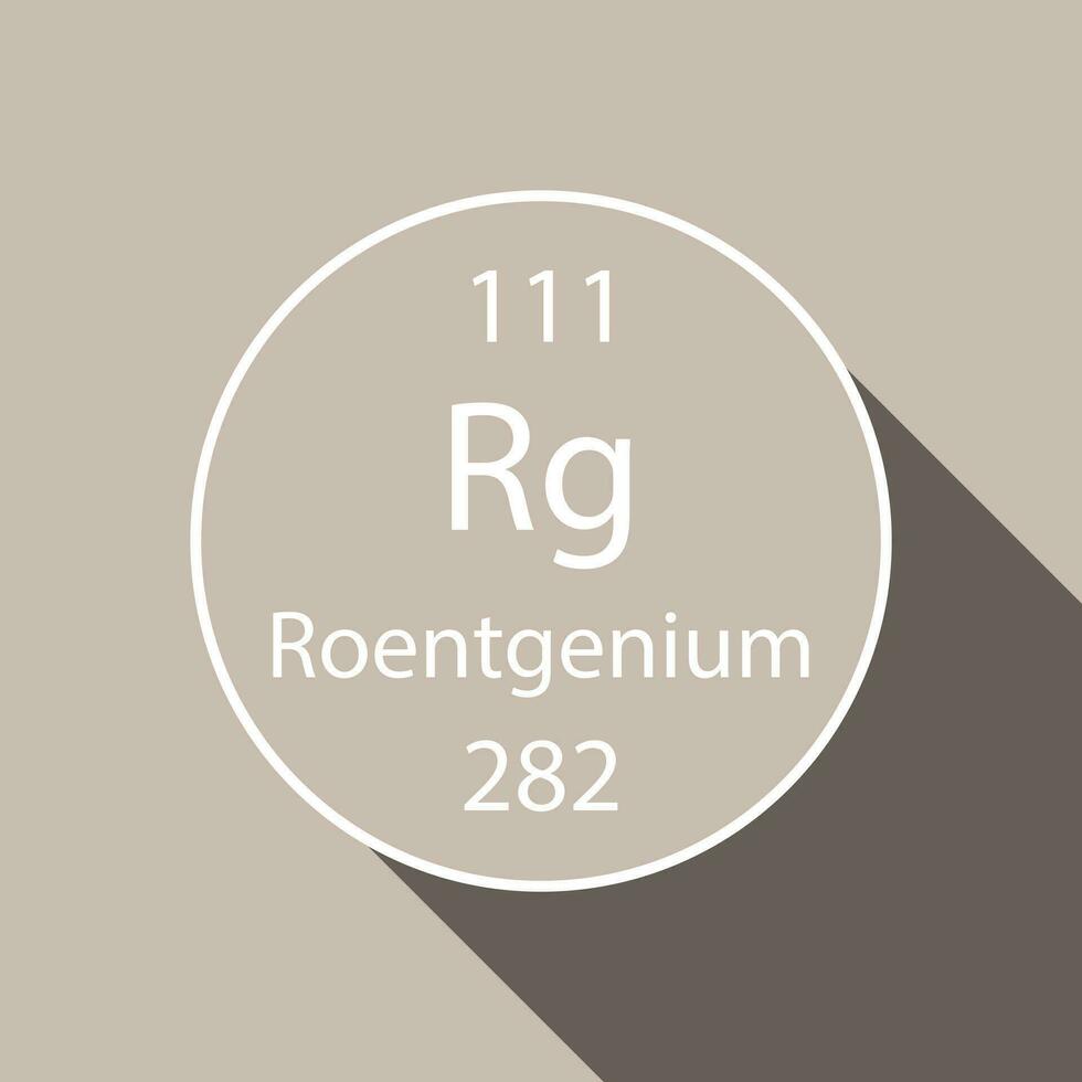 roentgenium symbole avec longue ombre conception. chimique élément de le périodique tableau. vecteur illustration.