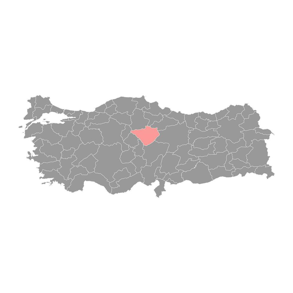 yozgat Province carte, administratif divisions de Turquie. vecteur illustration.