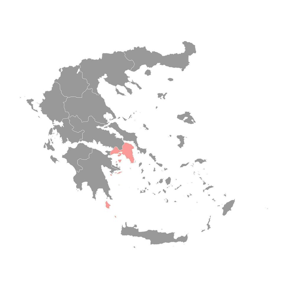 attique Région carte, administratif Région de Grèce. vecteur illustration.