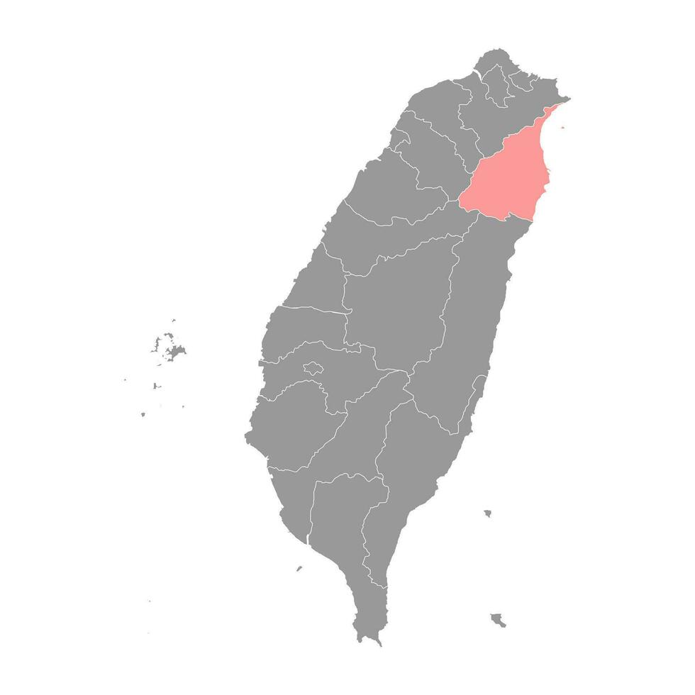 yilan comté carte, comté de le république de Chine, Taïwan. vecteur illustration.