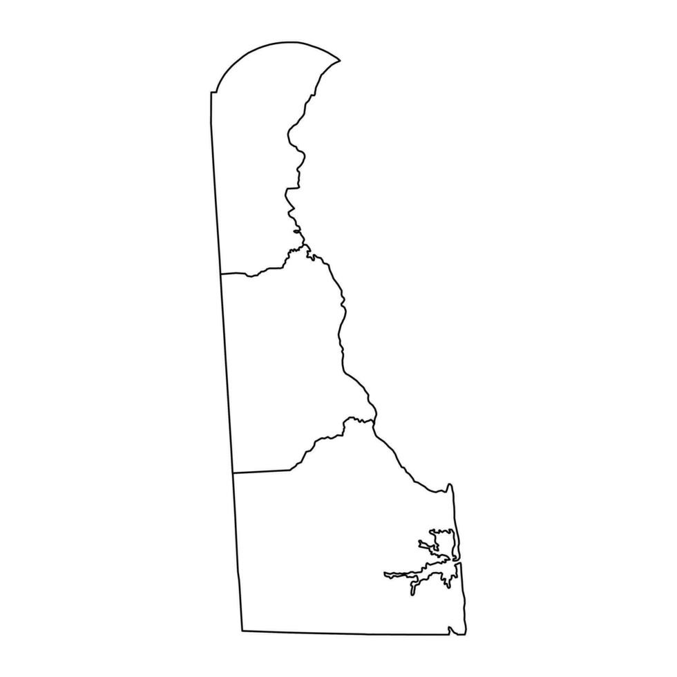 Delaware Etat carte avec comtés. vecteur illustration.