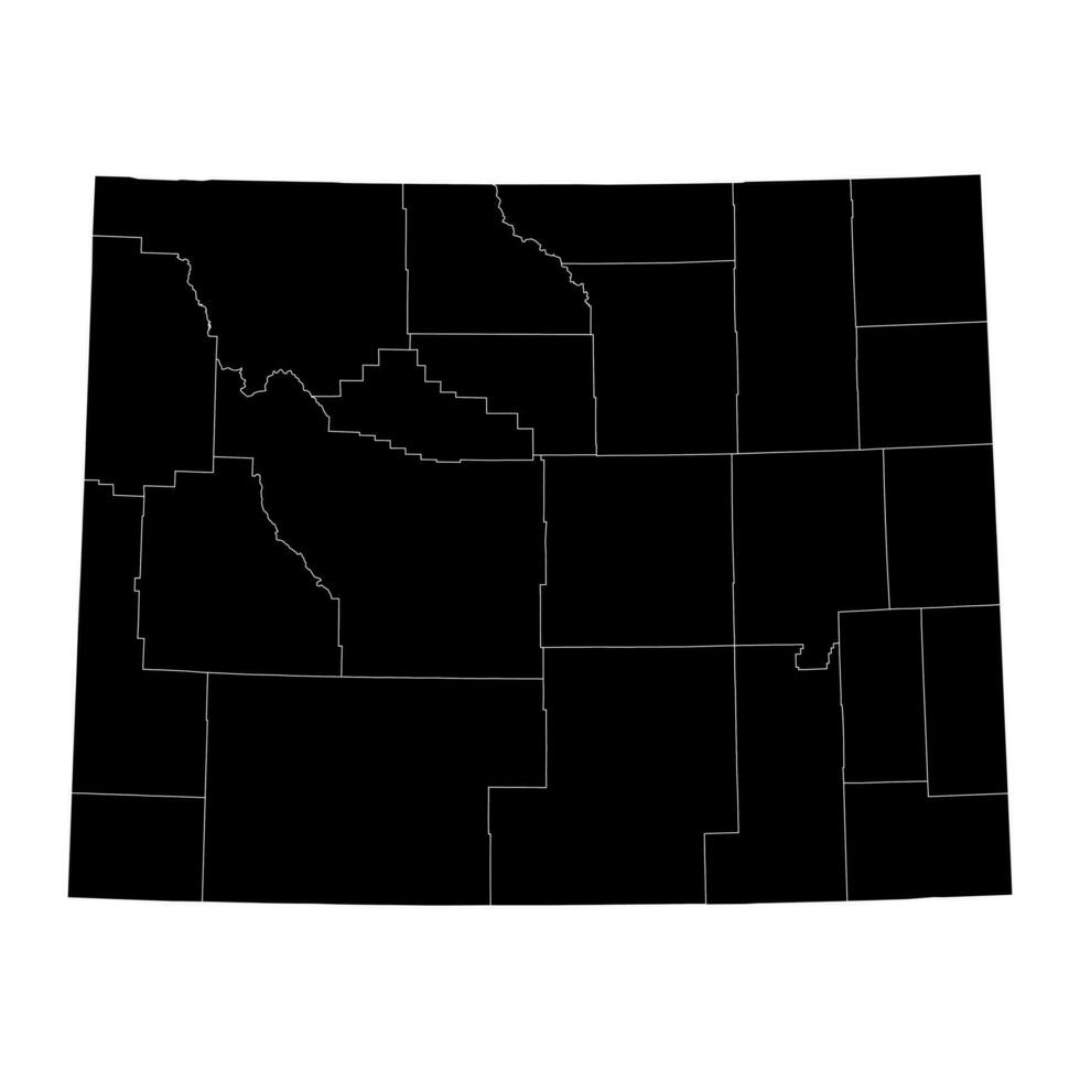 Wyoming Etat carte avec comtés. vecteur illustration.