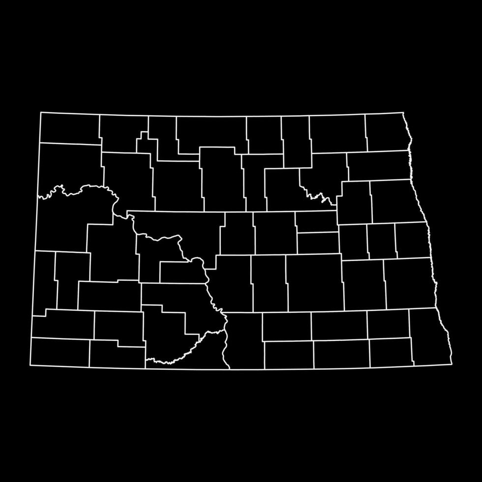 Nord Dakota Etat carte avec comtés. vecteur illustration.
