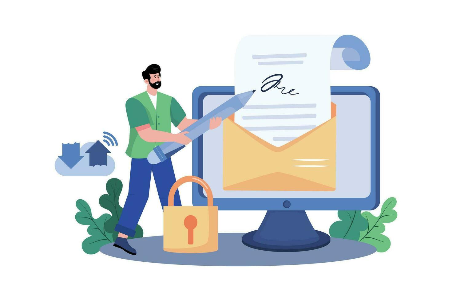 utilisateurs personnaliser messages avec email signatures. vecteur