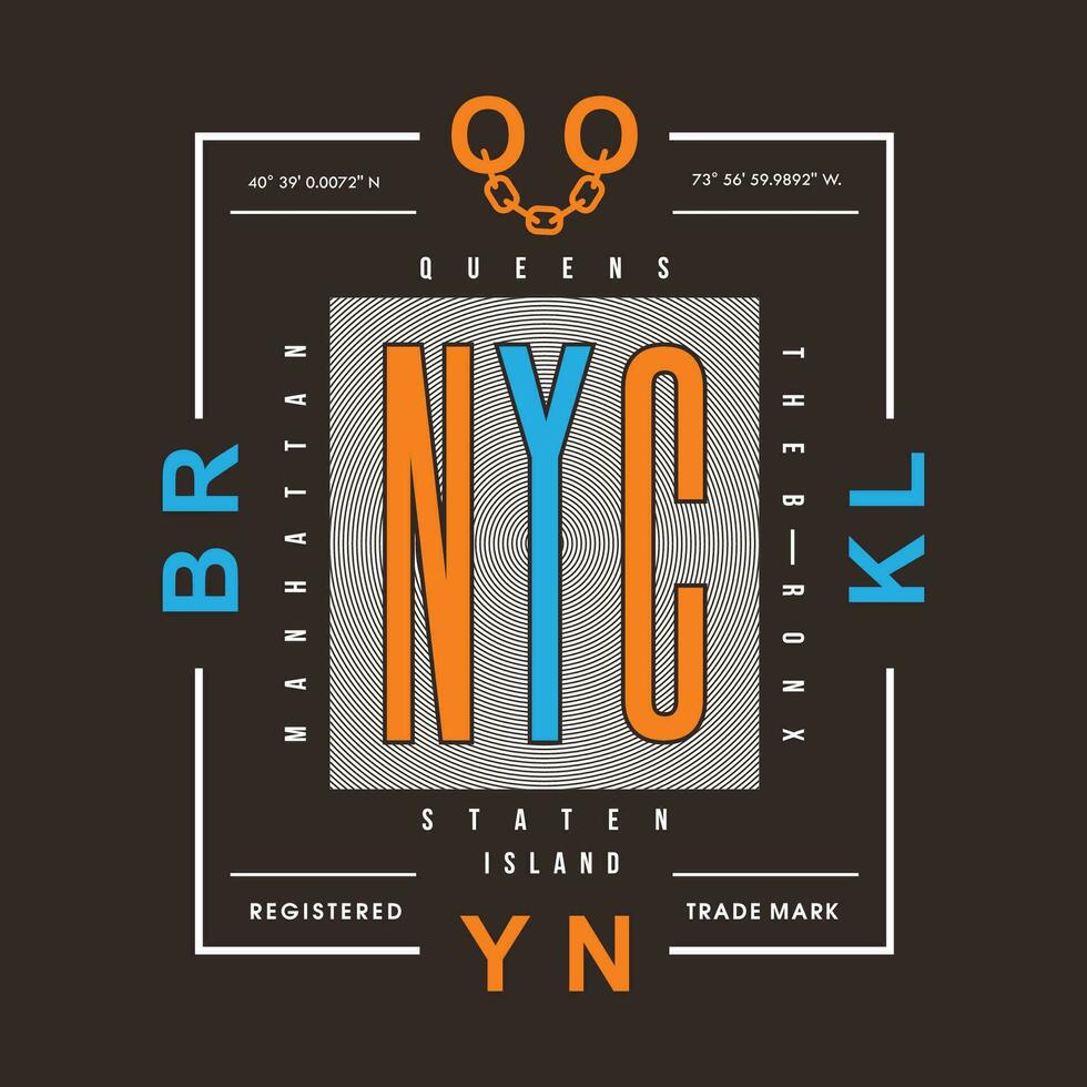 Brooklyn caractères typographie vecteur, abstrait graphique, illustration, pour impression t chemise vecteur