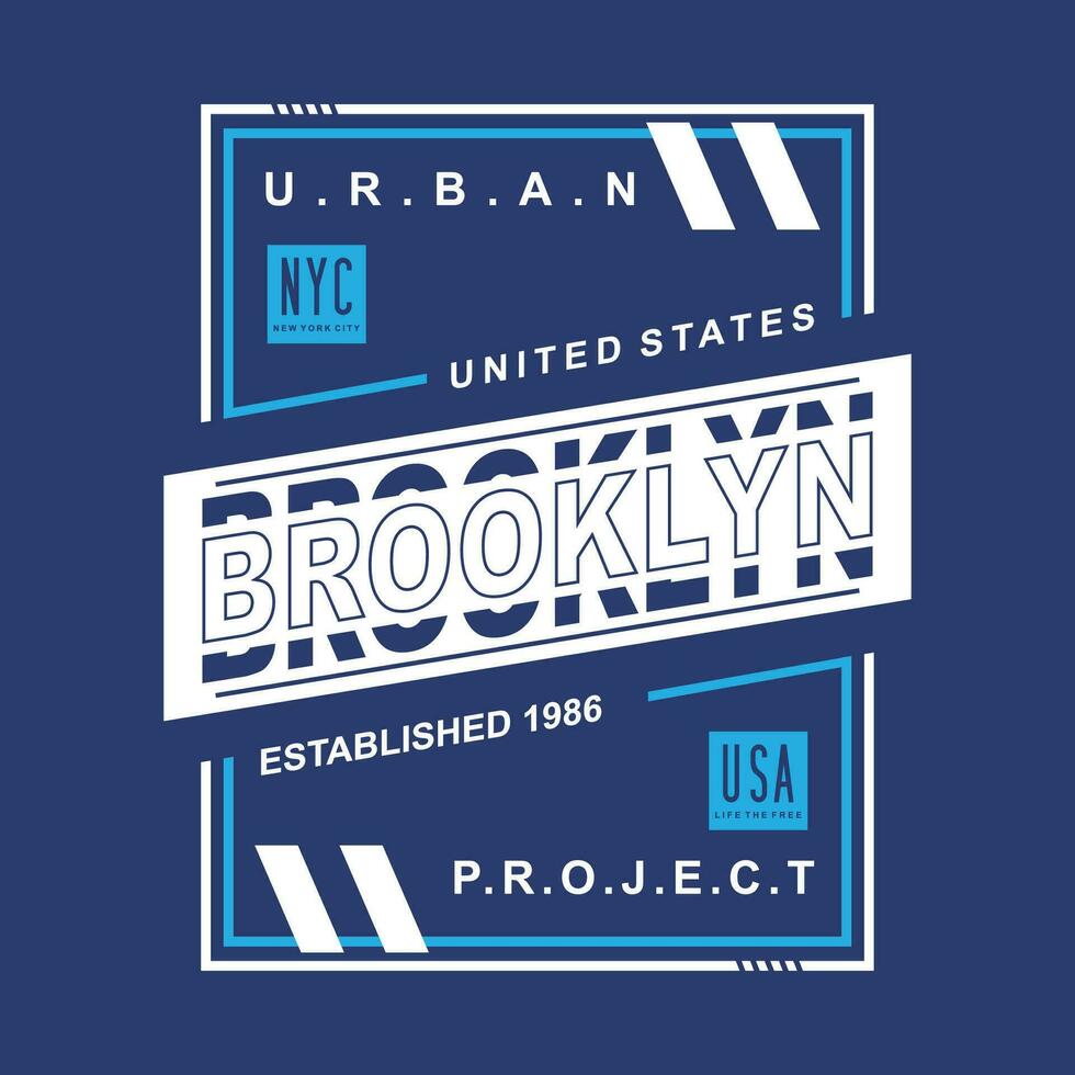 Brooklyn texte cadre, typographie conception vecteur, graphique illustration, pour t chemise vecteur