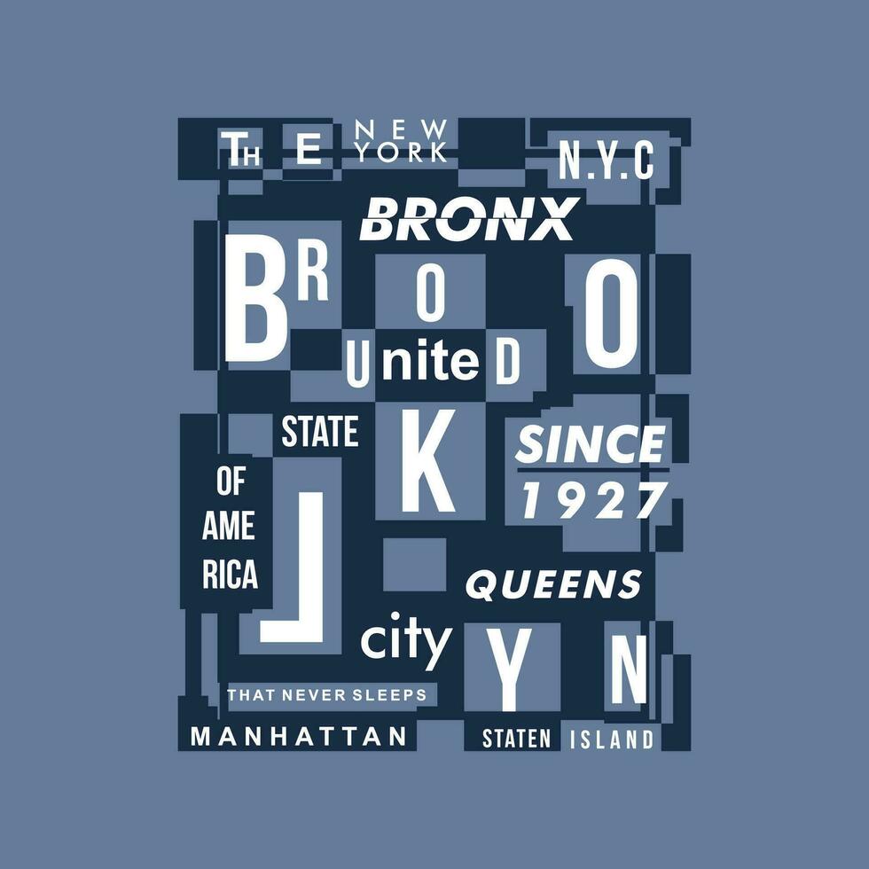 le bronx Brooklyn graphique typographie, t chemise vecteur, conception mode, illustration, bien pour décontractée style vecteur