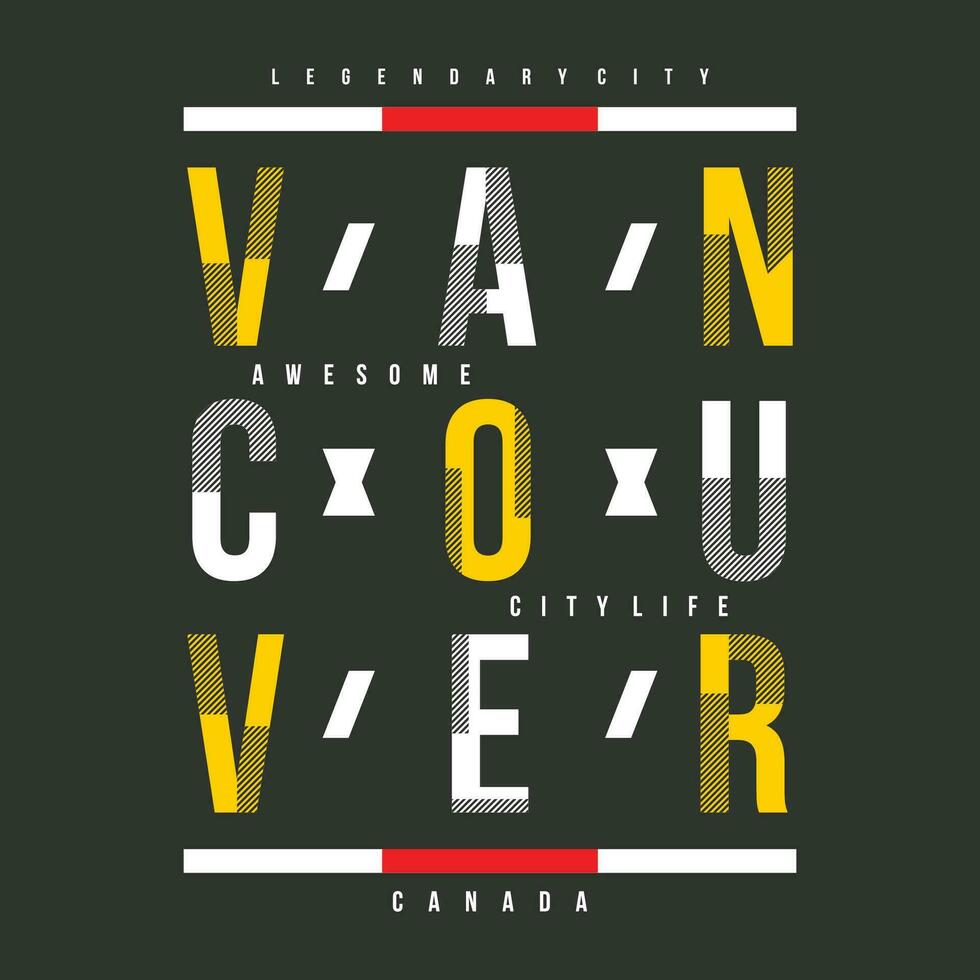 Vancouver caractères vecteur t chemise imprimer, typographie graphique conception, et autre utilisation