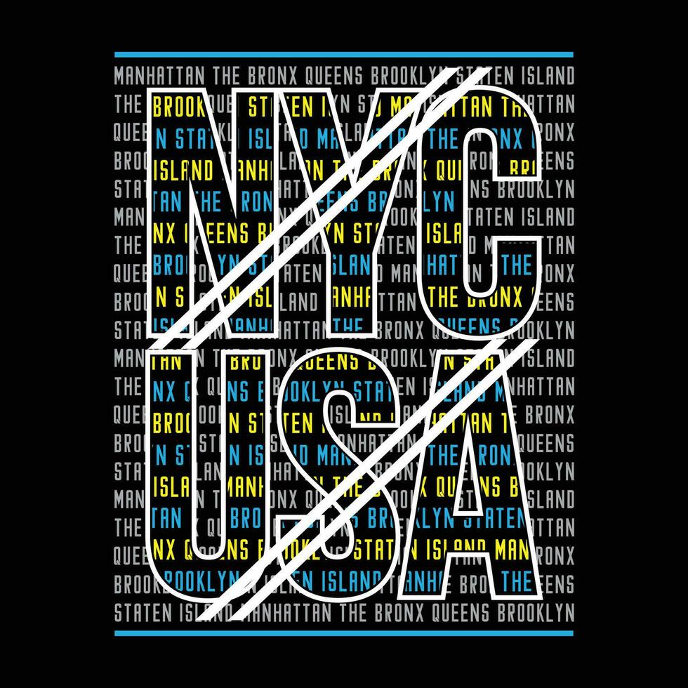 nyc Etats-Unis abstrait graphique, typographie t chemise, vecteur conception illustration, bien pour décontractée style