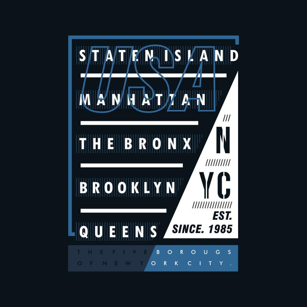 nyc Etats-Unis typographie graphique conception, pour t chemise impressions, vecteur illustration