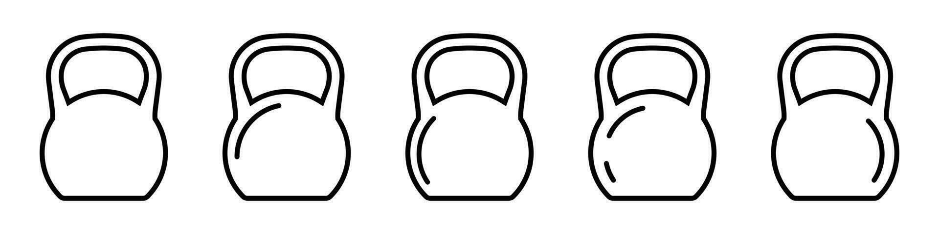kettlebell ligne icône. poids icône, formation équipement plat vecteur icône pour exercice applications et sites Internet.