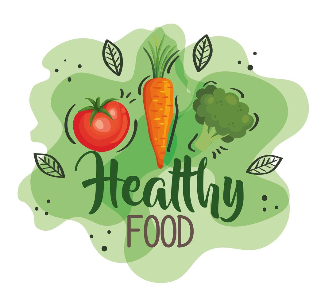 affiche de nourriture saine avec carotte et légumes vecteur